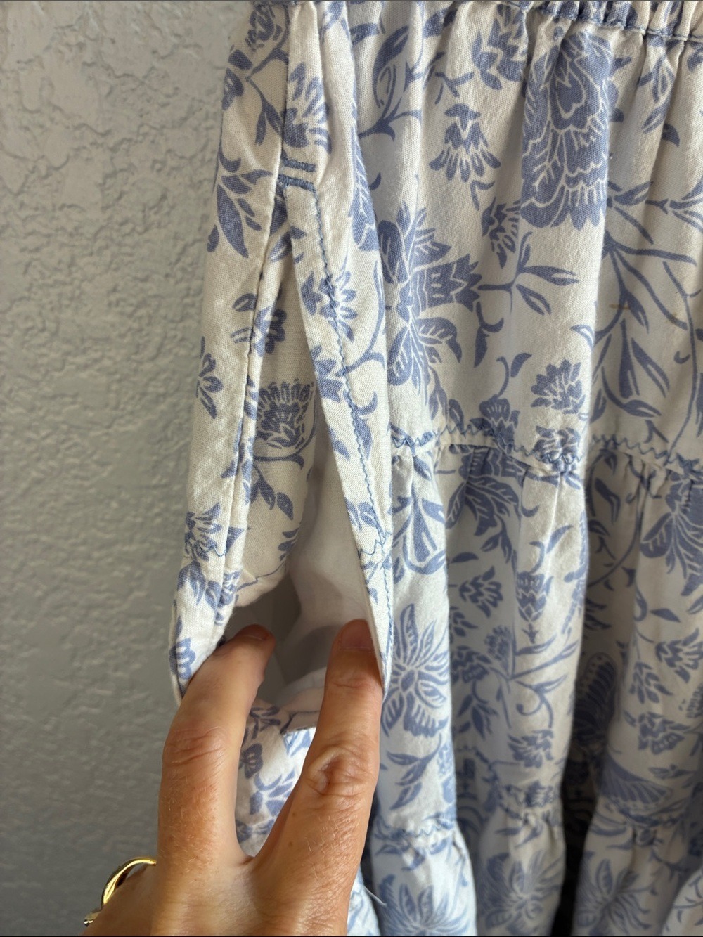 Free People Full Swing Midi Skirt Blue Heron Printed Floral Cottagecore M - Picture 8 of 10